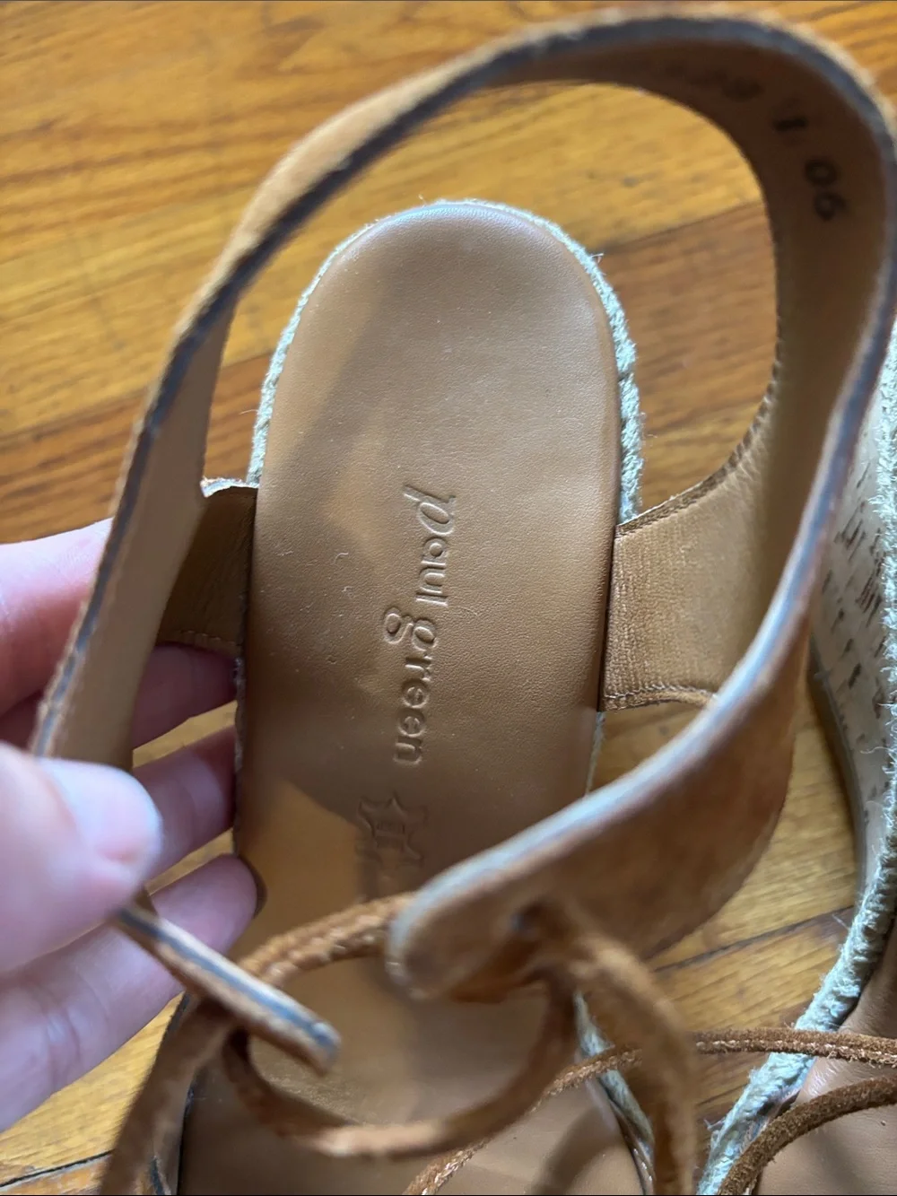 Paul Green Suede Lace-Up Wedge Sandals - Brown